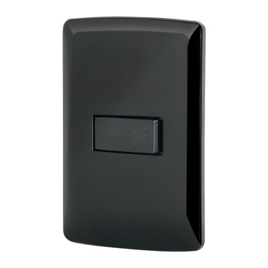 Placa armada con timbre, negro, línea Italiana, Volteck Caja con 3, 47601