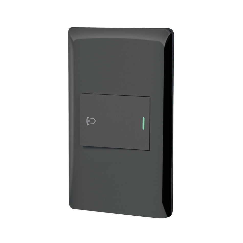 Placa armada negra 1 interruptor de timbre 1.5 mód, Lisboa Caja con 3, 47896