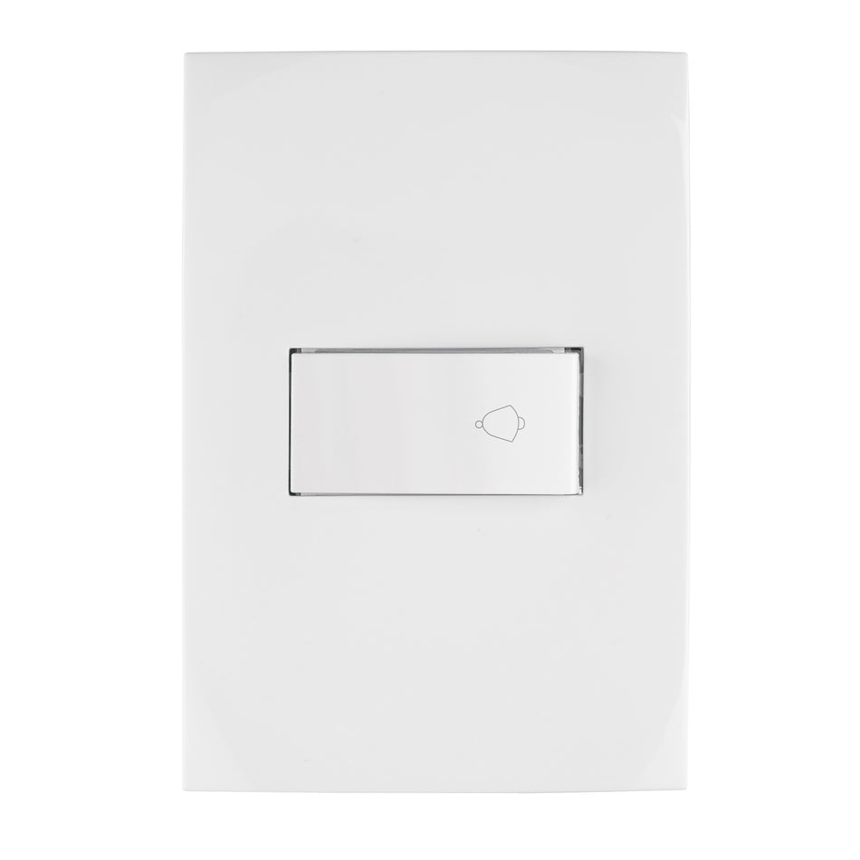 Placa armada con timbre, línea Oslo, color blanco, Volteck Caja con 3, 46498