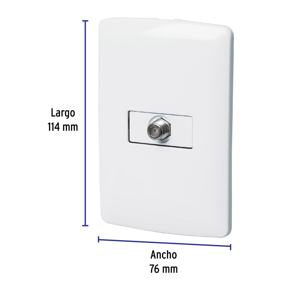 Placa armada con conexión para TV, blanco, línea Italiana Caja con 3, 46466