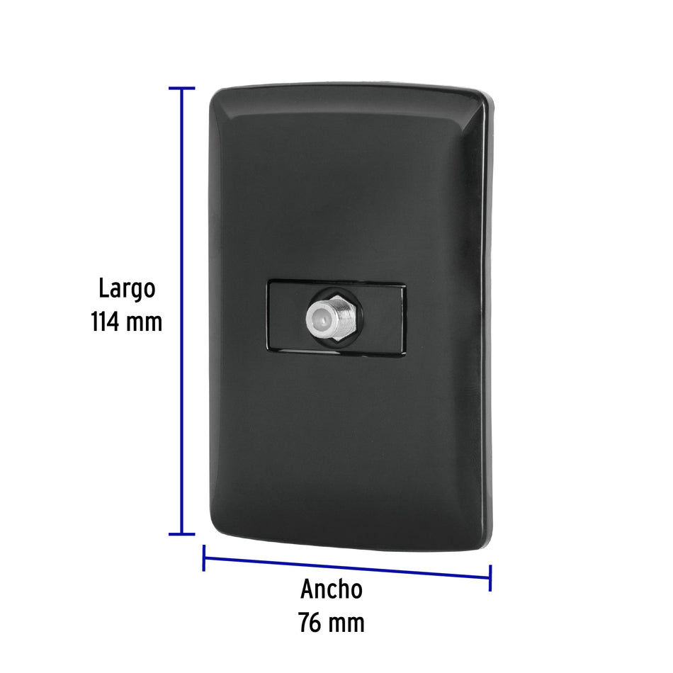 Placa armada con conexión para TV, negro, línea Italiana Caja con 3, 47602
