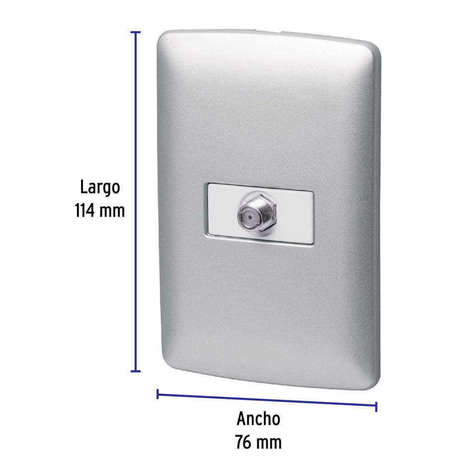 Placa armada con conexión para TV, plata, línea Italiana Caja con 3, 46485