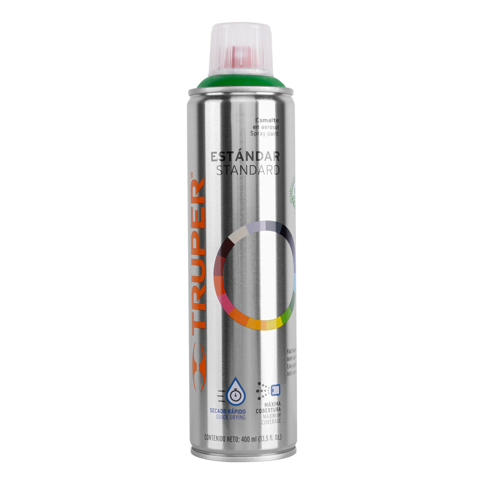 Pintura en aerosol, verde ecológico, bote esbelto, 400 ml Caja con 4, 19048