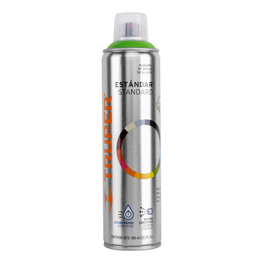 Pintura en aerosol, verde manzana, bote esbelto, 400 ml Caja con 4, 19046