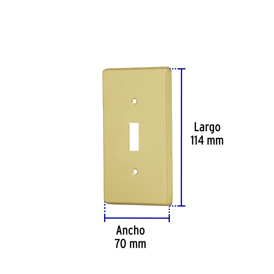 Placa para interruptor vertical, de aluminio, línea Standard Caja con 10, 46417