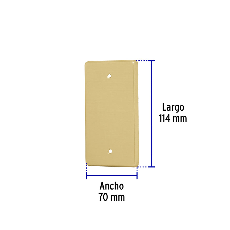 Placa ciega, de aluminio, línea Standard, Volteck Caja con 10, 46402