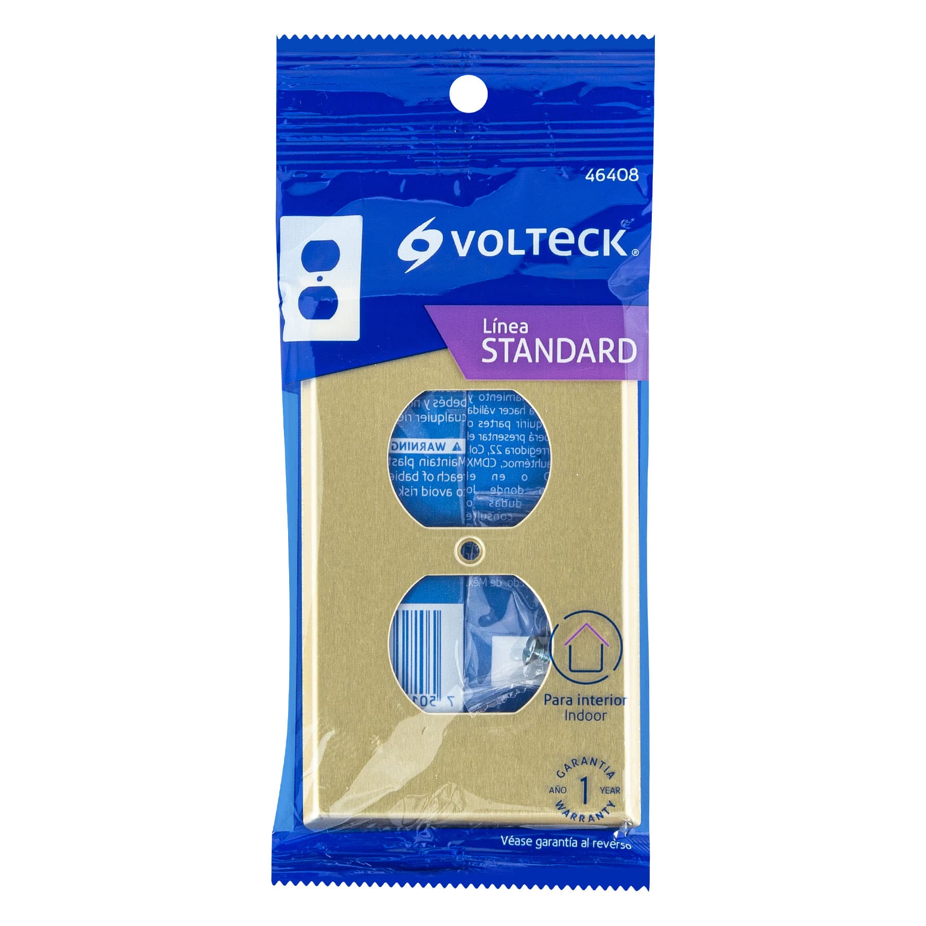 Placa dúplex de aluminio, línea Standard, Volteck, 46408