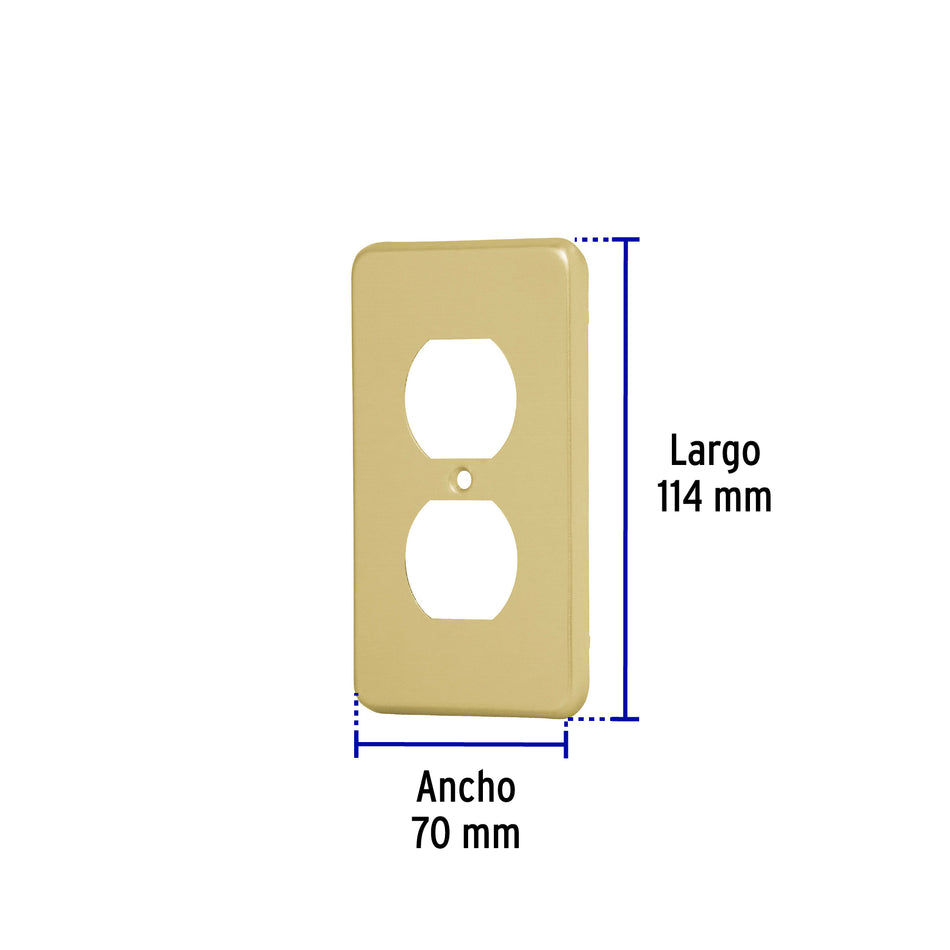 Placa dúplex de aluminio, línea Standard, Volteck Caja con 10, 46408