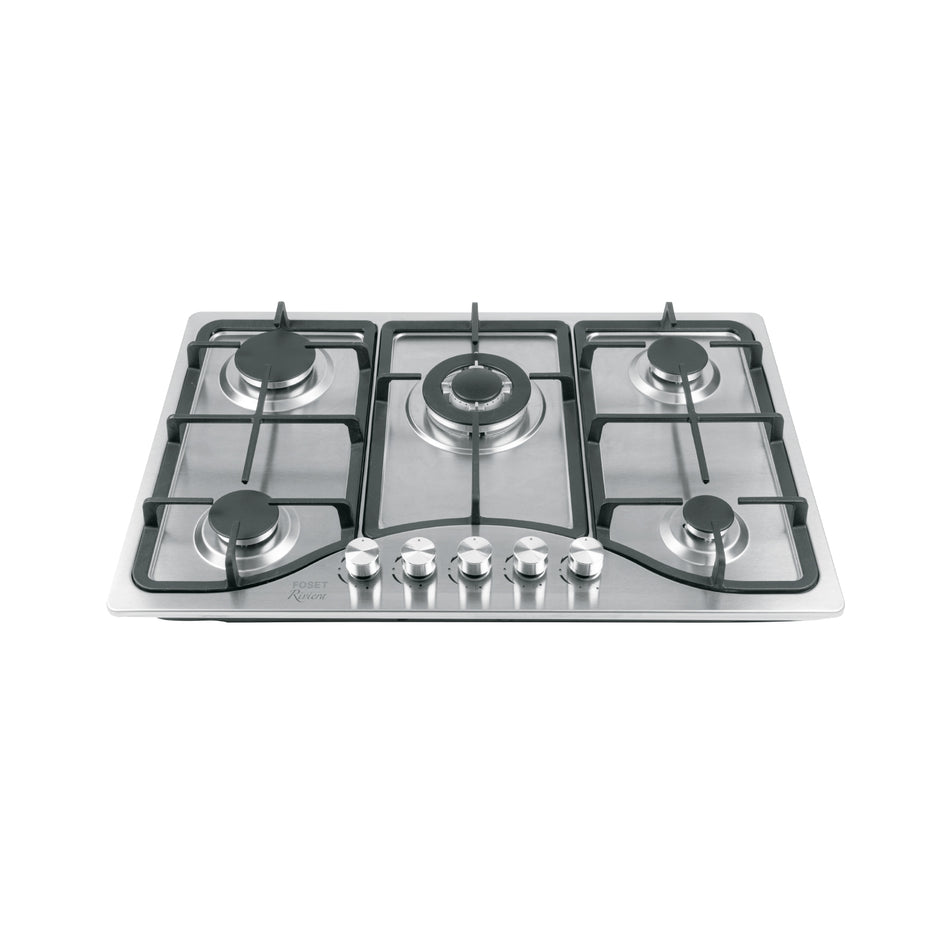 Parrilla gas empotrable 75cm, 5 quem, acero inox, Riviera, 48316