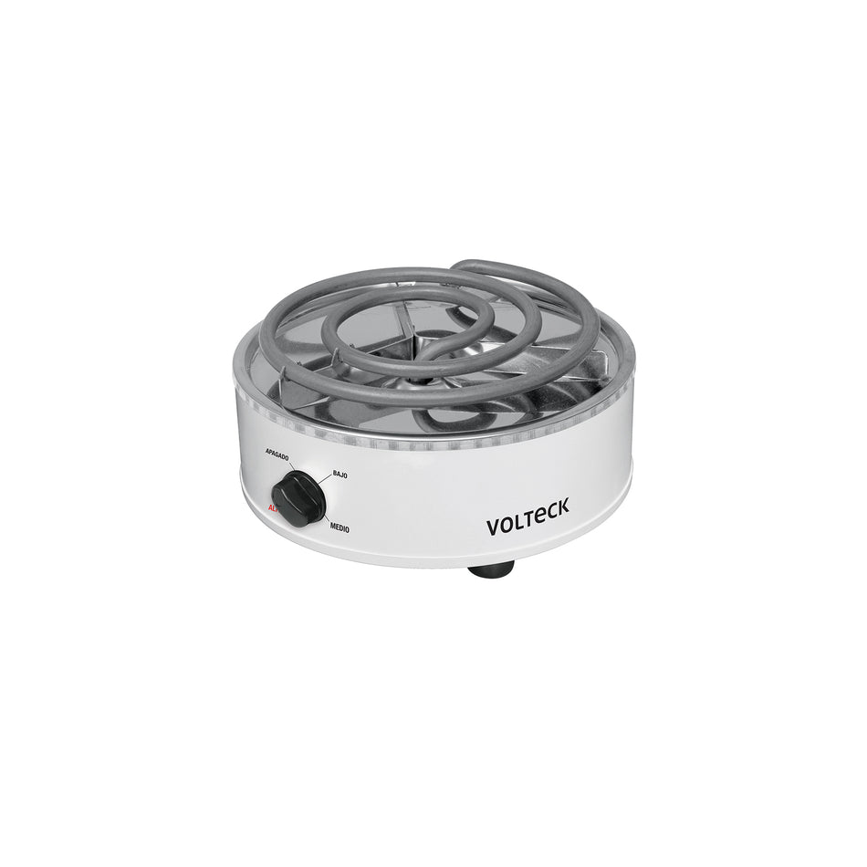 Parrilla eléctrica red. 1 quemador espiral, blanca, VOLTECK, 48125