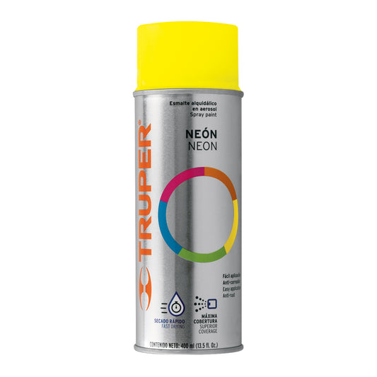 Pintura en aerosol, amarillo neón, bote tradicional, 400 ml Caja con 6, 102848