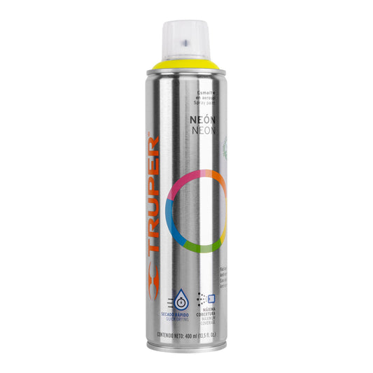Pintura en aerosol, amarillo neón, bote esbelto, 400 ml Caja con 4, 12062