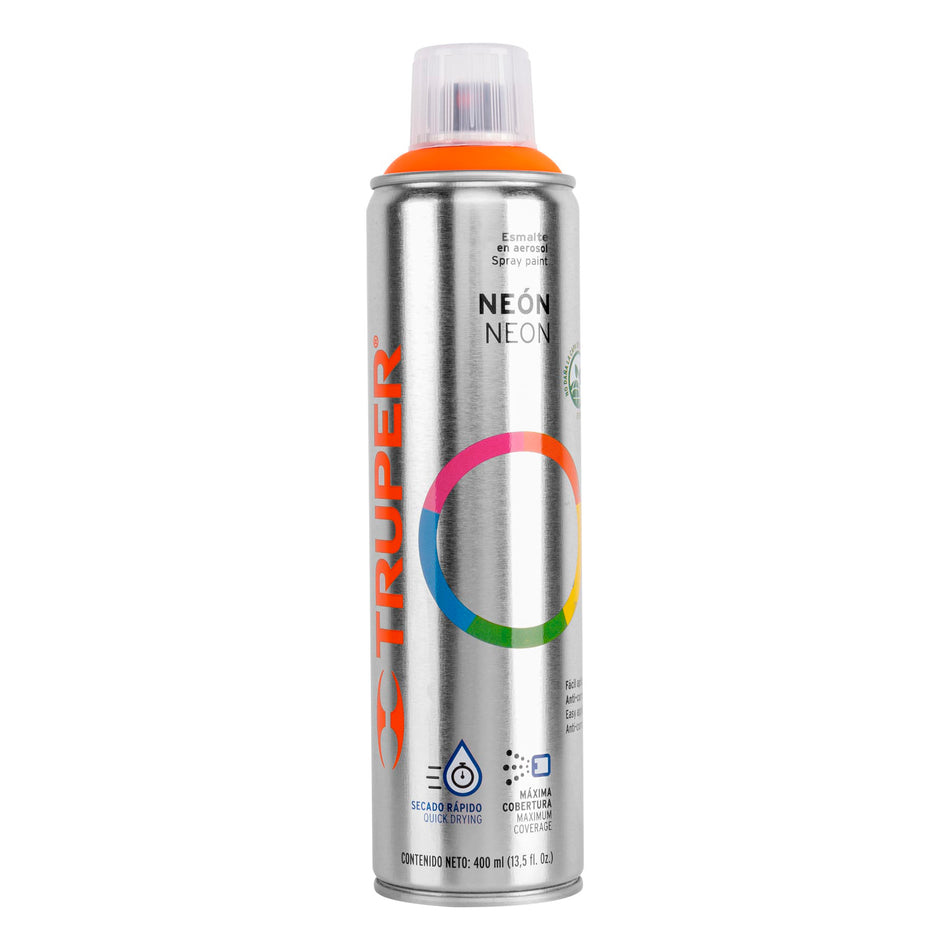 Pintura en aerosol, naranja neón, bote esbelto, 400 ml Caja con 4, 19072