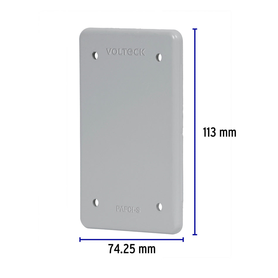 Placa tipo FS ciega, de sobreponer, Volteck Caja con 5, 46432