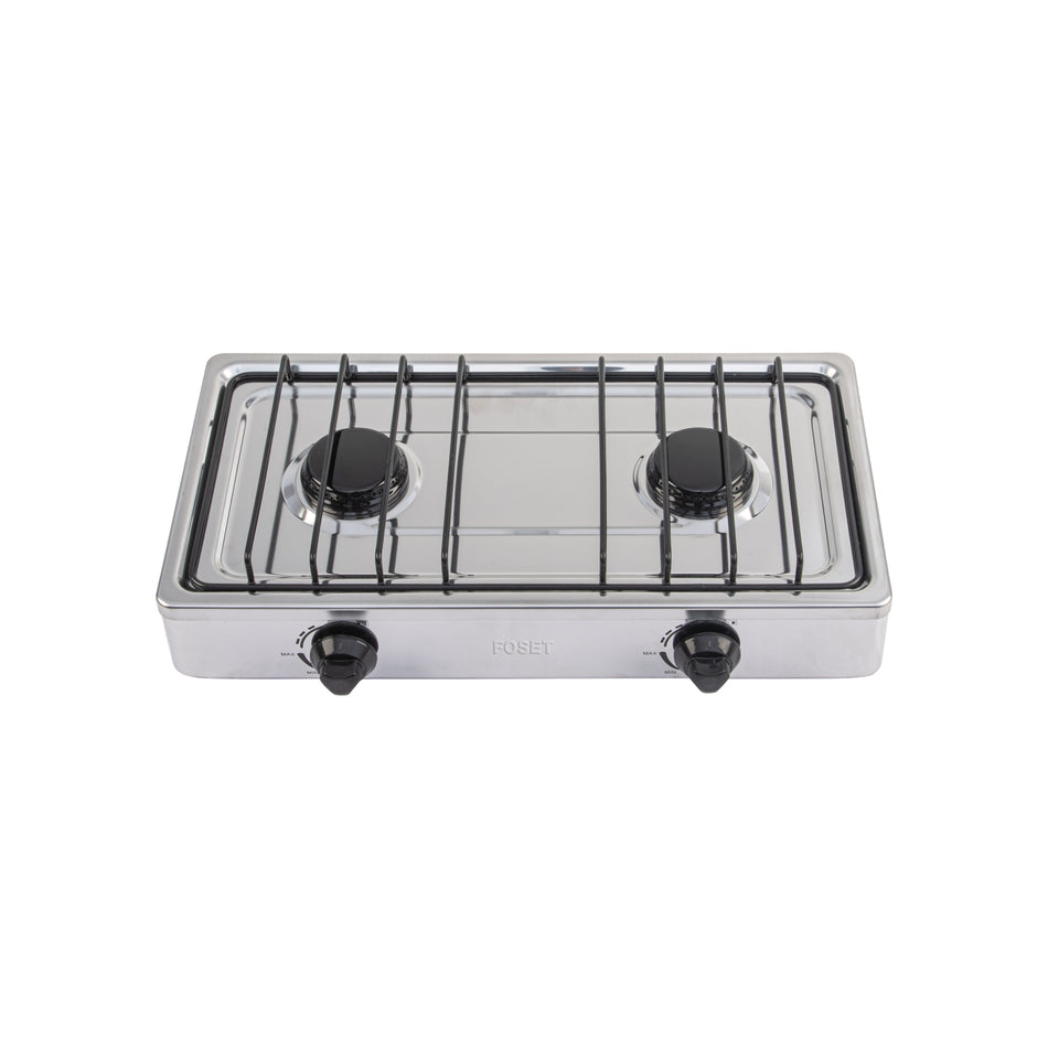 Parrilla de gas de sobreponer,2 quemadores, inox, FOSET AERO, 45666