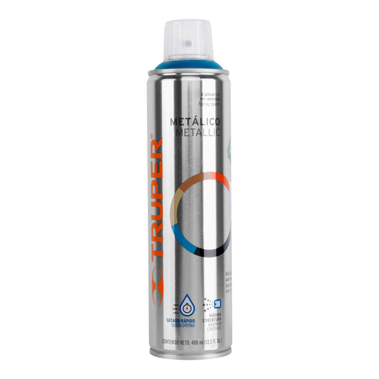 Pintura en aerosol, azul metálico, bote esbelto, 400 ml Caja con 4, 19060