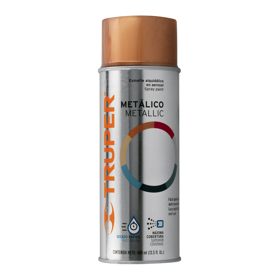 Pintura en aerosol, cobre metálico, bote tradicional, 400 ml Caja con 6, 102846