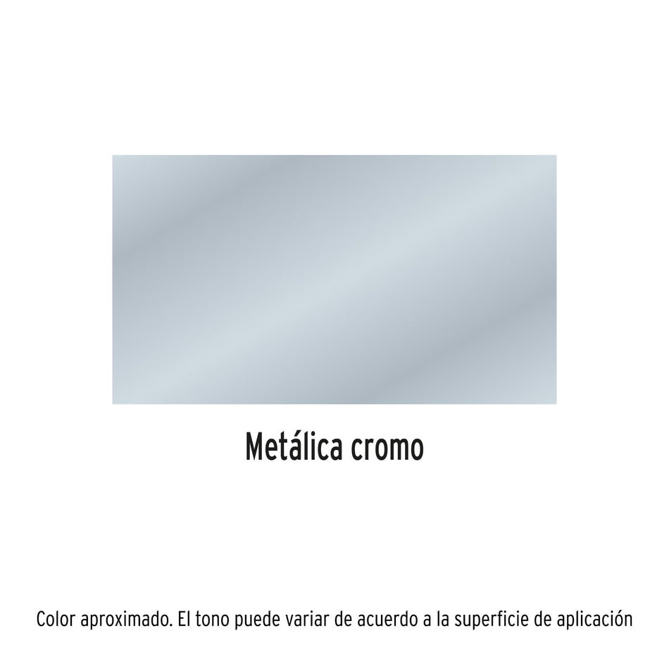 Pintura en aerosol, cromo metálico, bote esbelto, 400 ml Caja con 8, 19053