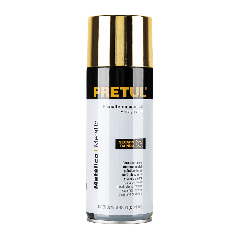 Pintura en aerosol, metálica, oro, 400ml, Pretul Caja con 4, 27180