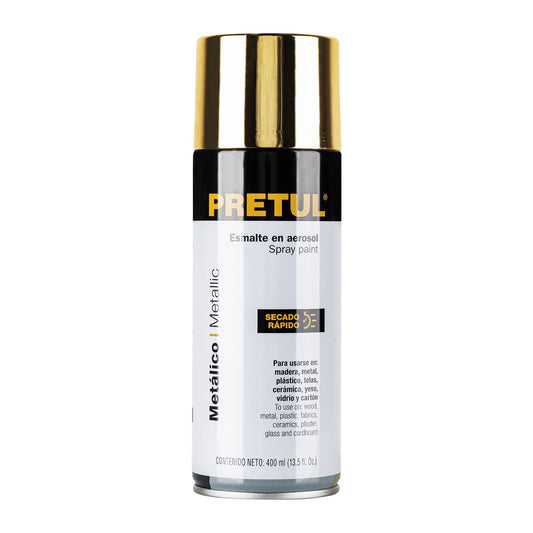 Pintura en aerosol, metálica, oro, 400ml, Pretul Caja con 4, 27180
