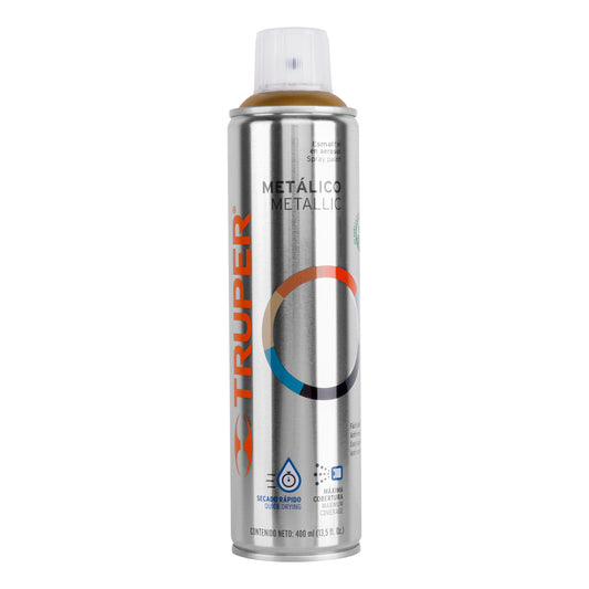 Pintura en aerosol, oro metálico, bote esbelto, 400 ml Caja con 8, 19066