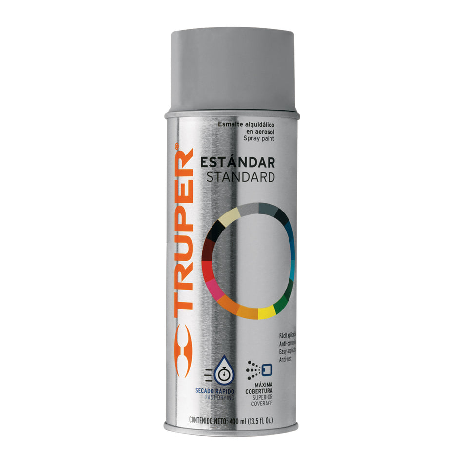 Pintura en aerosol, gris primario, bote tradicional, 400 ml Caja con 6, 102838