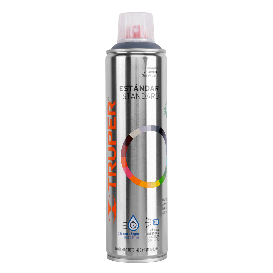 Pintura en aerosol, gris primario, bote esbelto, 400 ml Caja con 8, 19056