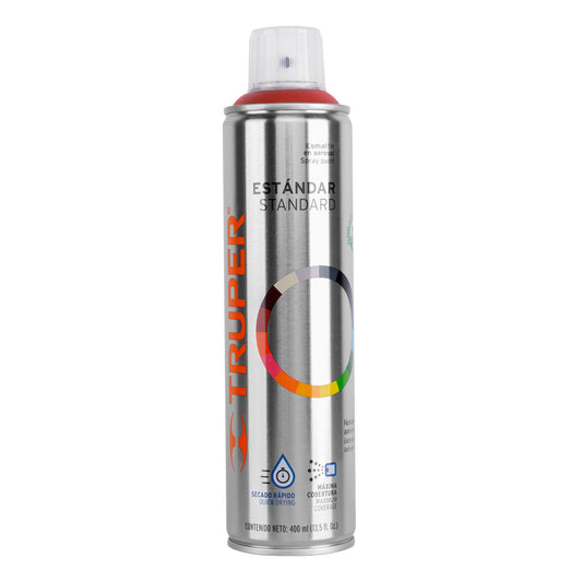 Pintura en aerosol, rojo primario, bote esbelto, 400ml Caja con 4, 19055
