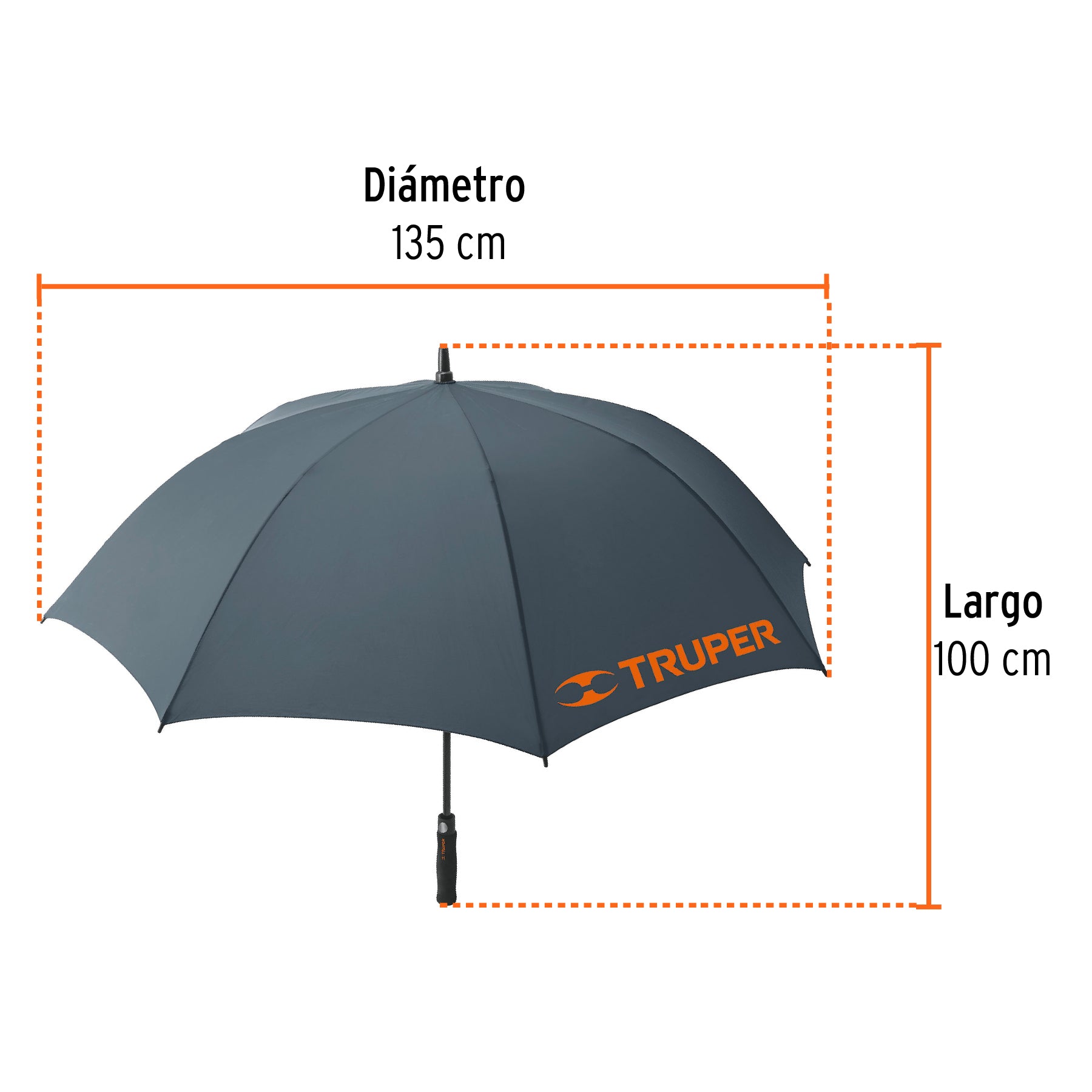 Paraguas de 135 cm, Truper, 65012