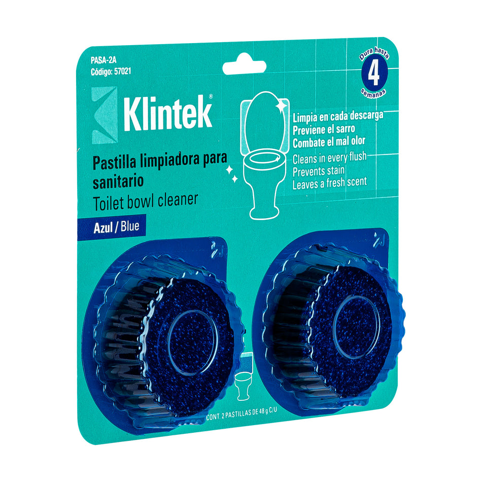 Blíster con 2 pastillas azules desinfectantes para tanque WC Caja con 12, 57021