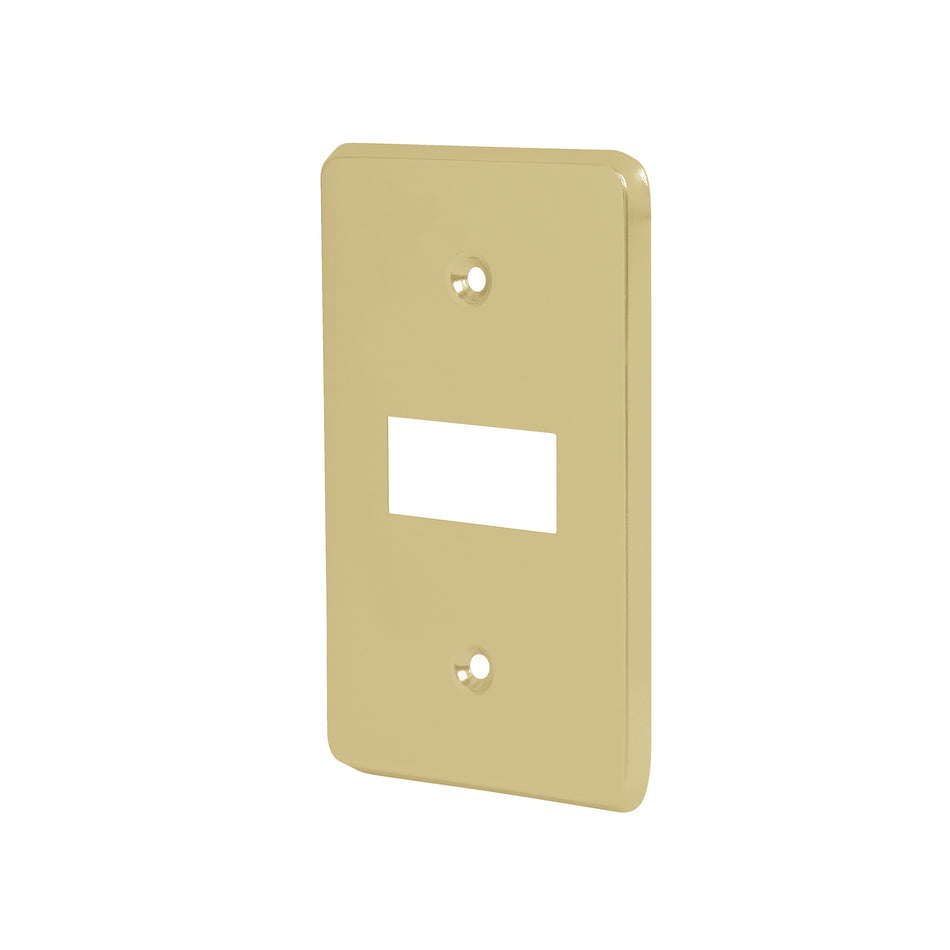 Placa 1 módulo, de aluminio, línea Económica, Volteck Caja con 12, 46435