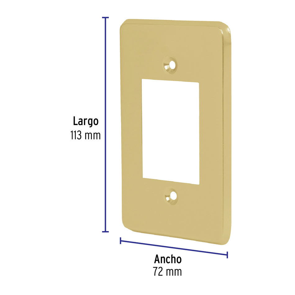 Placa 3 módulos, de aluminio, línea Económica, Volteck Caja con 12, 46437