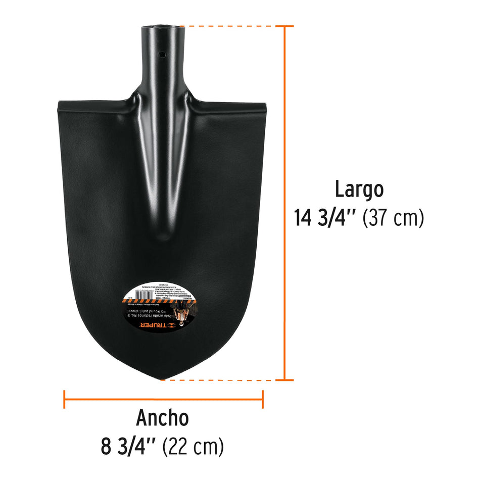 Pala azada redonda # 5, sin mango, TRUPER Caja con 6, 10038