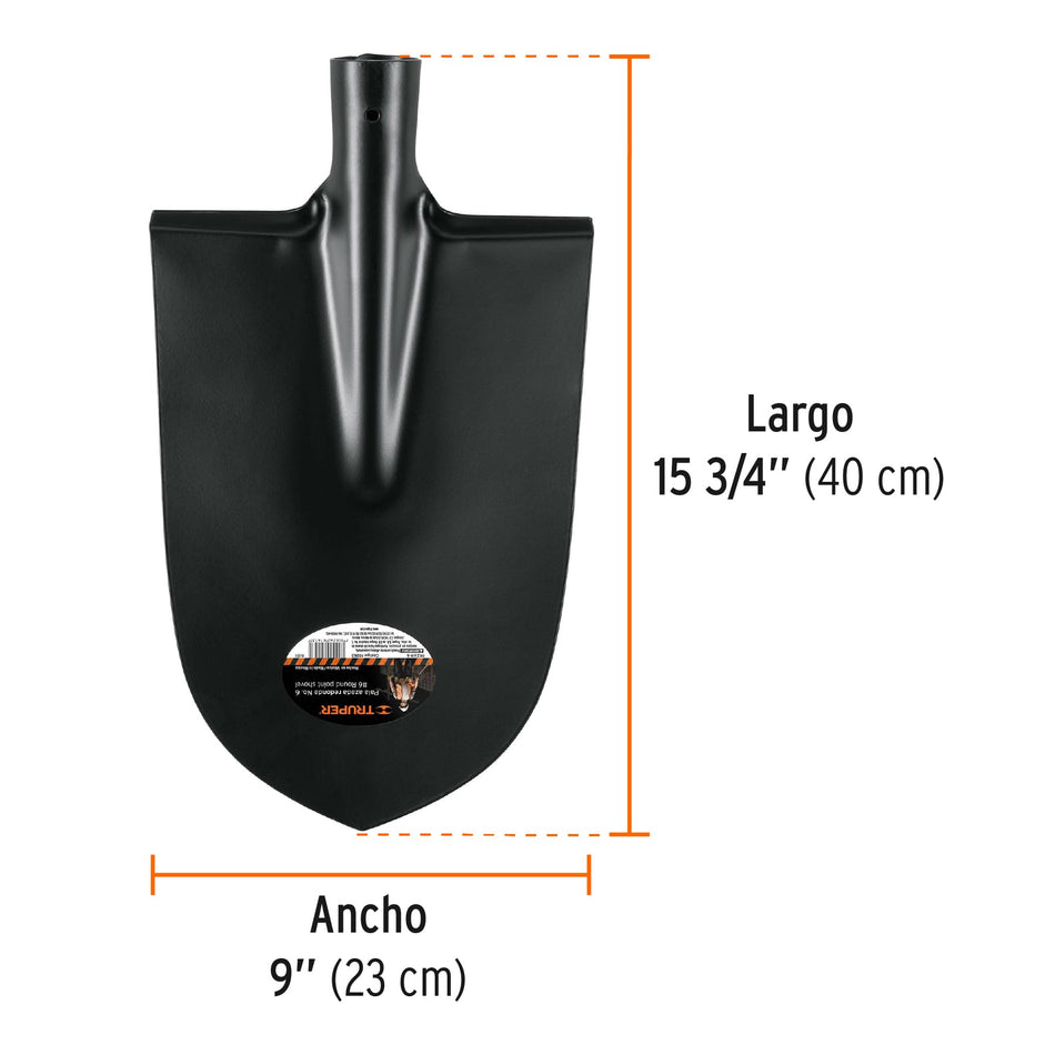 Pala azada redonda # 6, sin mango, TRUPER Caja con 6, 10263