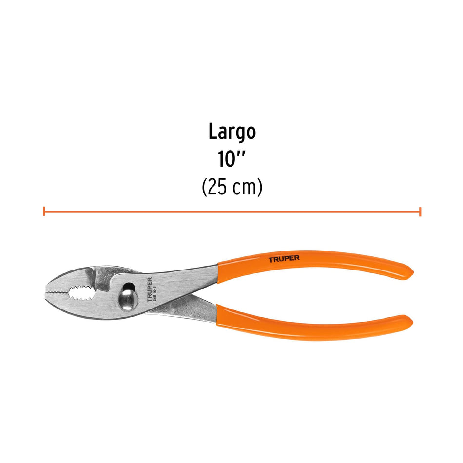 Pinza de chofer 10' mango de PVC, Truper Caja con 3, 17302