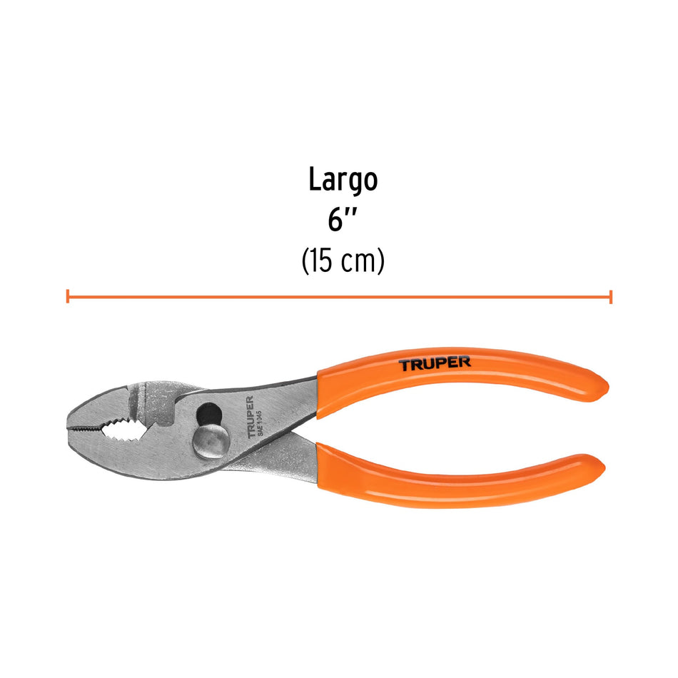 Pinza de chofer 6' mango de PVC, Truper Caja con 6, 17300