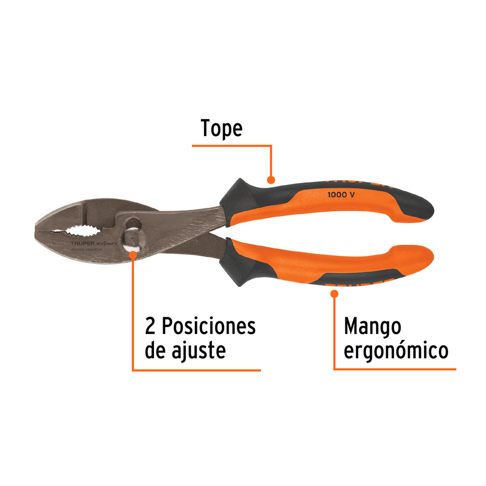Pinzas de chofer 8' mango Comfort Grip, Truper Expert Caja con 3, 13065