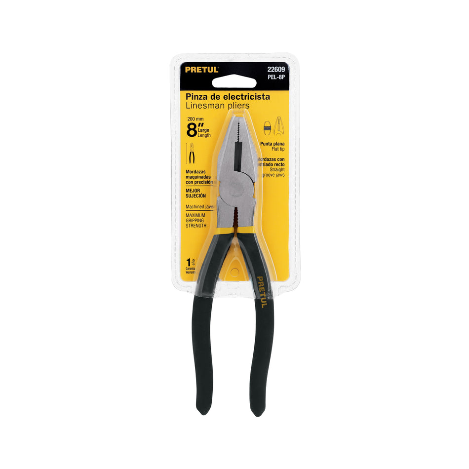 Pinza para electricista 8' mango de PVC, Pretul Caja con 6, 22609