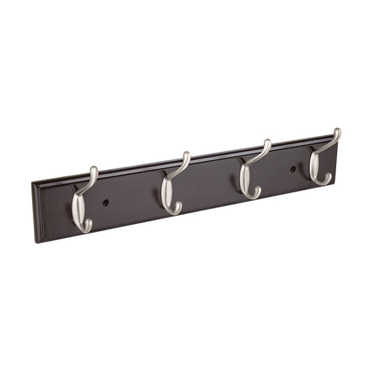 Perchero para pared con 4 ganchos satinados, Hermex Caja con 2, 49624