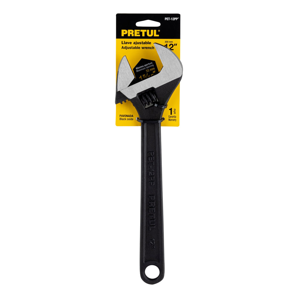 Llave ajustable (perico) 12' pavonada, Pretul Caja con 6, 21825