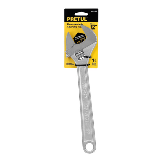 Llave ajustable (perico) 12' cromada, Pretul Caja con 6, 21817