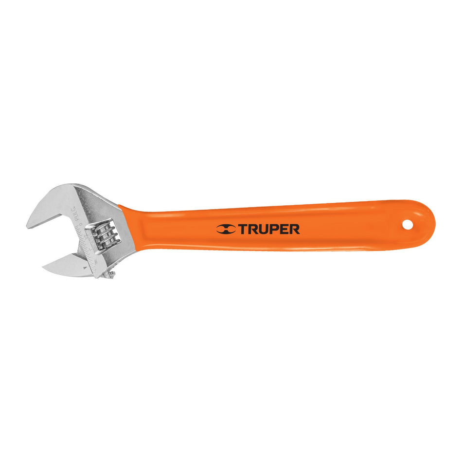 Llave ajustable (perico) 15' cromada mango de PVC, Truper Caja con 4, 100048