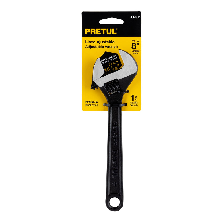 Llave ajustable (perico) 8' pavonada, Pretul Caja con 6, 21823