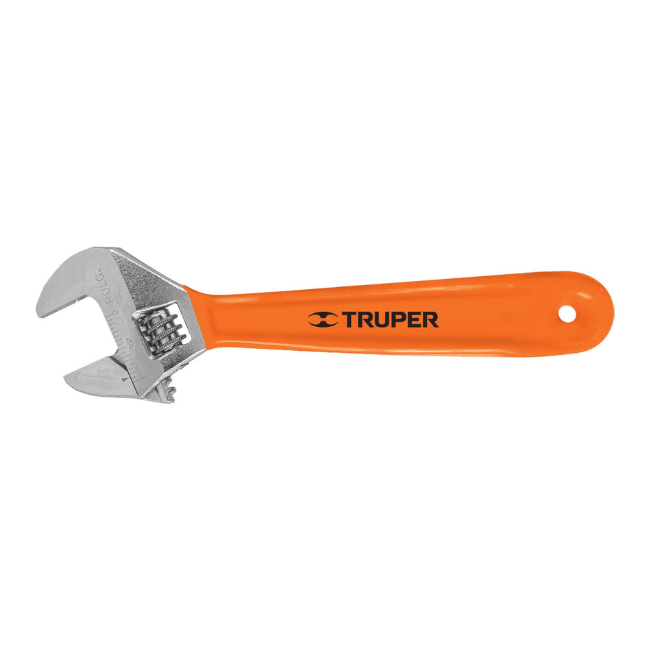 Llave ajustable (perico) 8' cromada mango de PVC, Truper Caja con 6, 15510