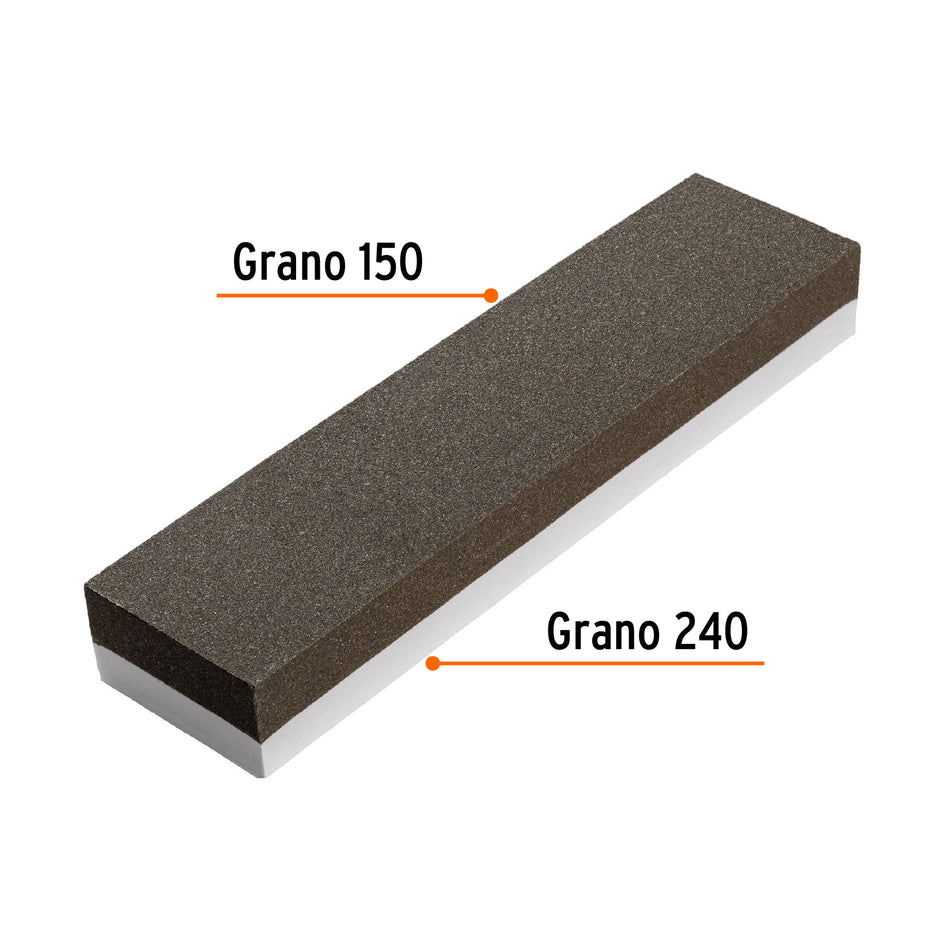 Piedra para asentar 200 mm, doble grano 150 y 240, Truper Caja con 6, 11668