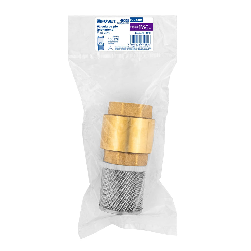 Pichancha con rejilla acero inoxidable 1-1/2', Foset Caja con 6, 49058