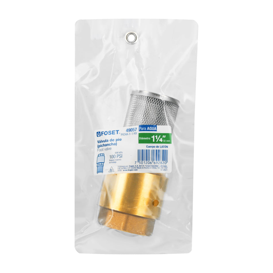 Pichancha con rejilla acero inoxidable 1-1/4', Foset Caja con 6, 49057