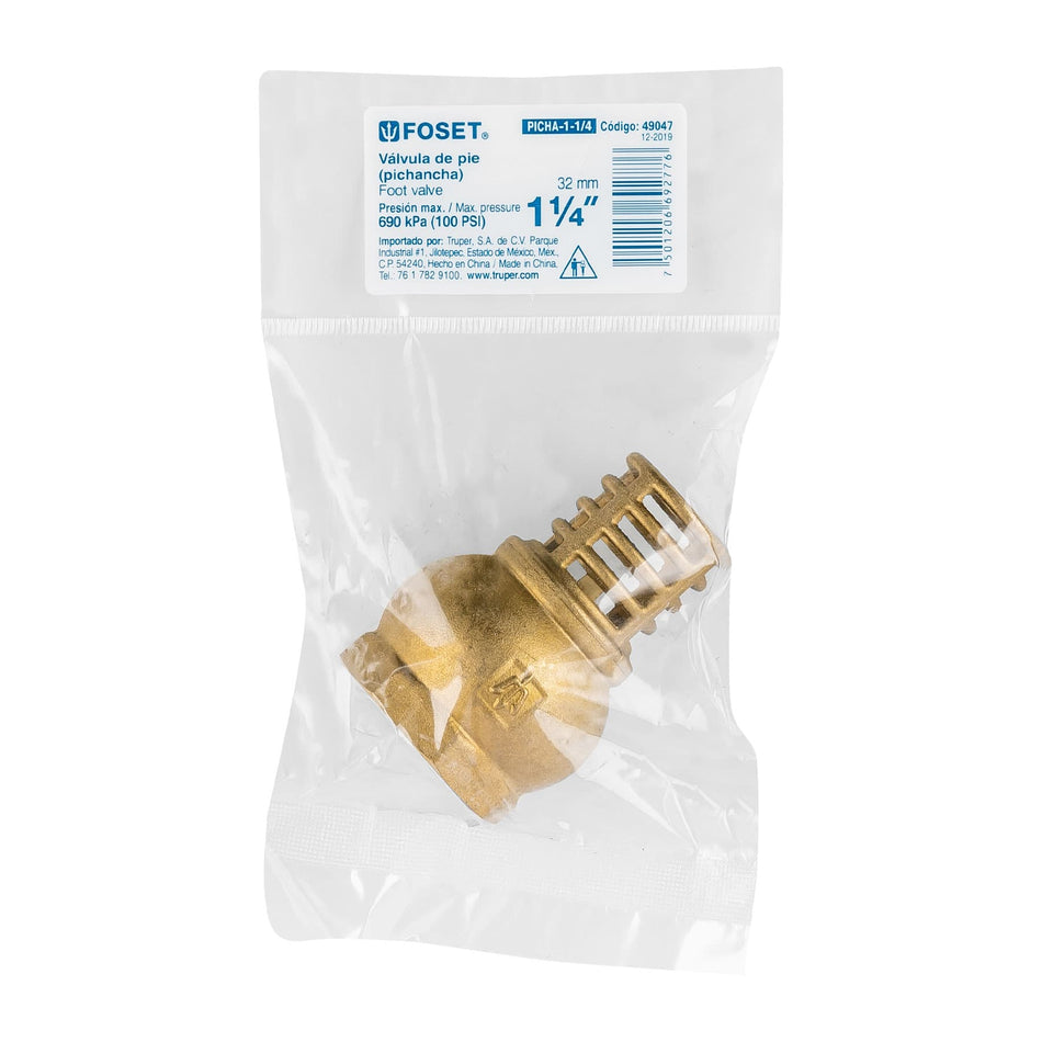 Pichancha con rejilla de latón 1-1/4', Foset Caja con 3, 49047