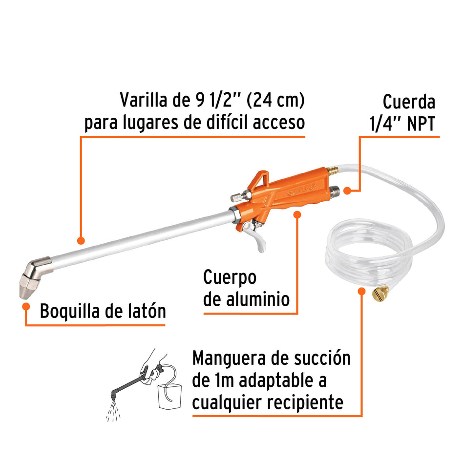 Pistola para limpieza de máquinas, cuerda 1/4 NPT, Truper Caja con 2, 19237