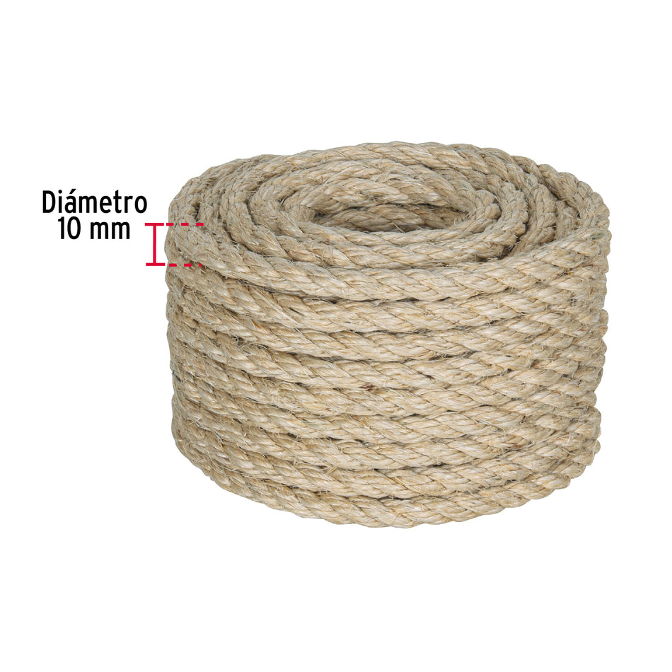 Piola de Sisal de 10 mm x 15 m natural, Fiero Caja con 3, 45659